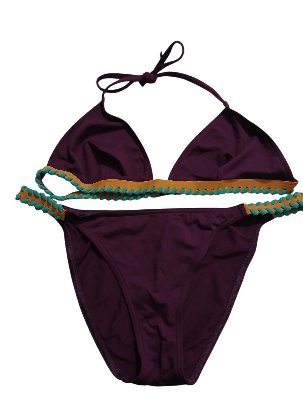 ERES Purple Crochet Detail Bikini Set Size 10 - Picture 2 of 8